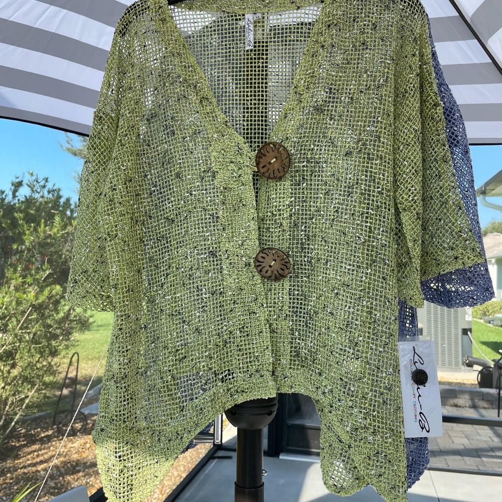 Lulu-B Light Green & Light Blue Knit Top (pair)